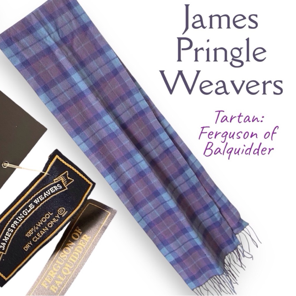 James Pringle Weavers 100% Wool Scarf Tartan Ferguson of Balquidder